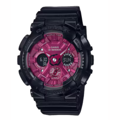Casio G-Shock GMA-S120RB-1ADR Black Resin Band Women Sports Watch